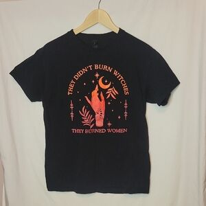 Gildan Black T-Shirt with Orange Graphic